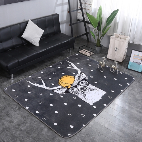 

Mr. Deer Pattern Rectangular Polyester Anti-skid Household Carpet Yoga Mat, Size: 200cm x 150cm