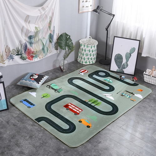 

Car Track Pattern Rectangular Polyester Anti-skid Household Carpet Yoga Mat, Size: 200cm x 150cm