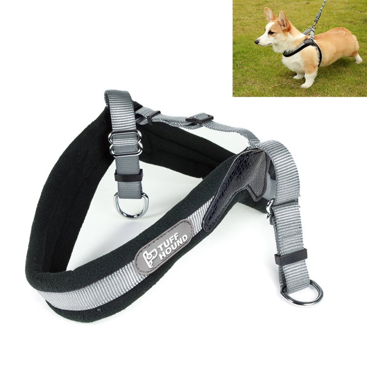 

1421A Adjustable Dog Harness Lead Leash Collar Belt, Adjustable Range: (49-57)+(54-63)cm,Size:M (Grey)