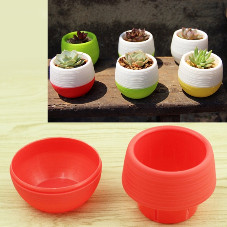 Sunsky Colourful Mini Round Plastic Plant Flower Pot Garden Home