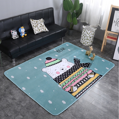 

Happy Bear Pattern Rectangular Polyester Anti-skid Household Carpet Yoga Mat, Size: 200cm x 150cm