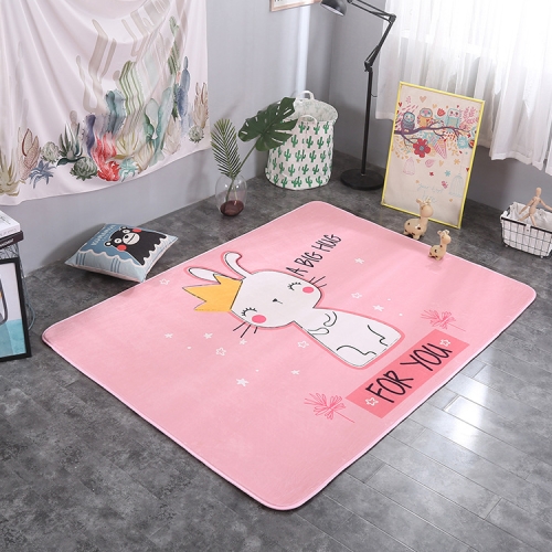 

Crown Rabbit Pattern Rectangular Polyester Anti-skid Household Carpet Yoga Mat, Size: 200cm x 150cm