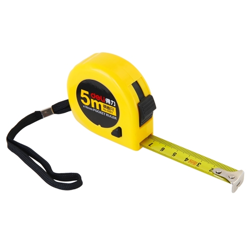 

deli Retractable Ruler Measuring Tape Portable Pull Ruler Mini Tape Measure, Length: 5m