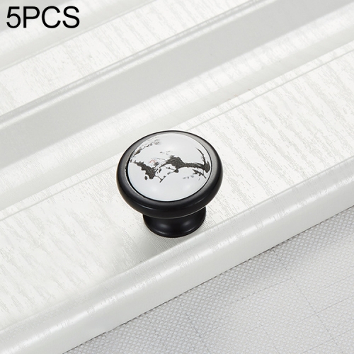 

5 PCS 5089 Single Hole Matte Black Ink Plum Zinc Alloy Ceramic Cabinet Handle