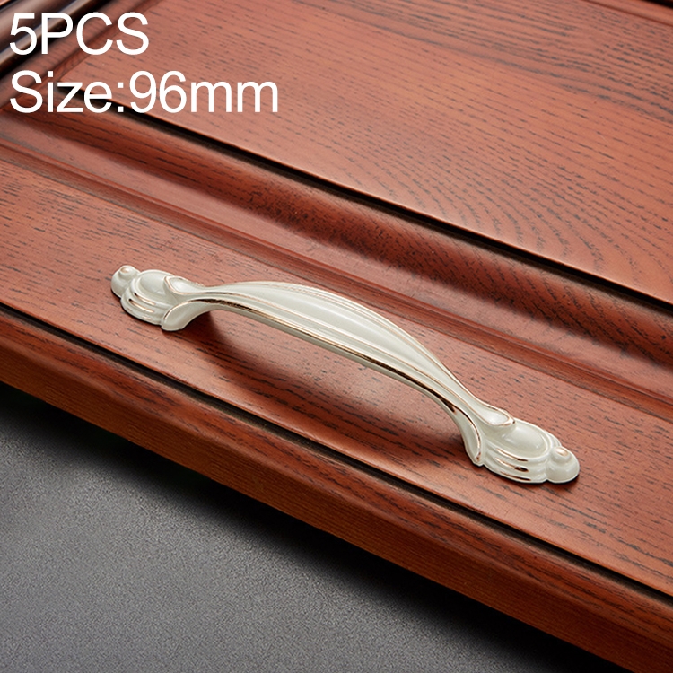 

5 PCS 6606-96 Lvory White Drawer Cabinet Door Single Hole Handle