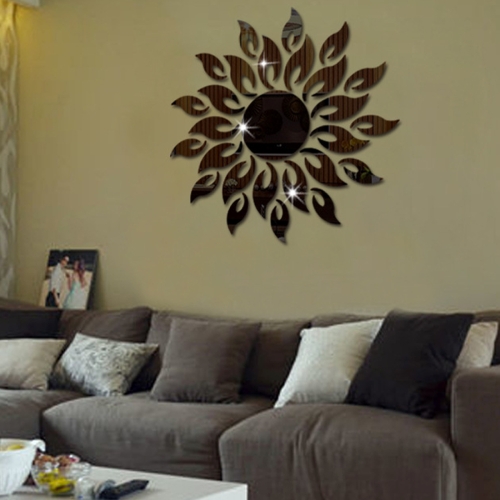 Sunsky Sunflower Mirror Wall Sticker Bedroom Living Room