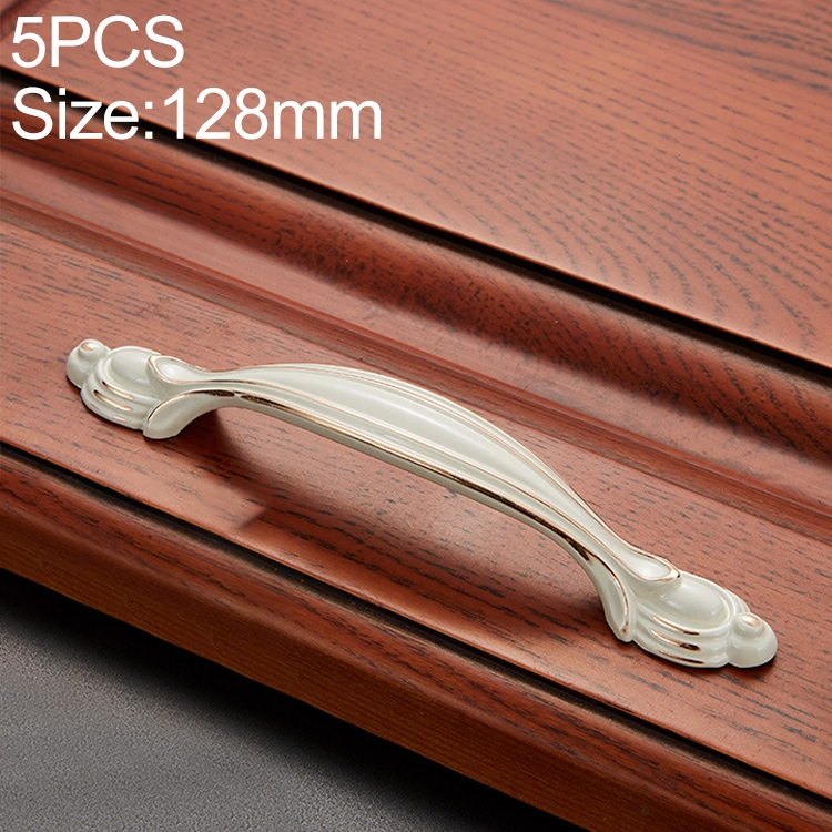

5 PCS 6606-128 Lvory White Drawer Cabinet Door Single Hole Handle