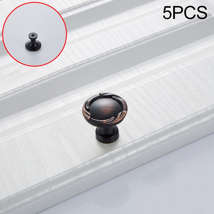 

5 PCS 6510-Single Black Red Ancient Drawer Cabinet Door Single Grain Single Processor Handle