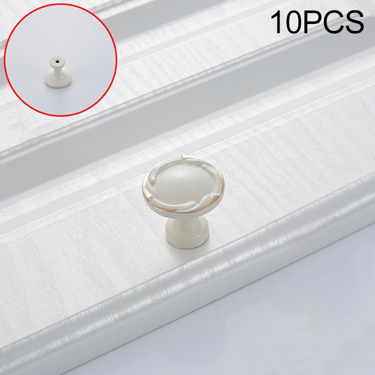 

10 PCS 6510-Single Lvory White Drawer Cabinet Door Single Grain Single Processor Handle