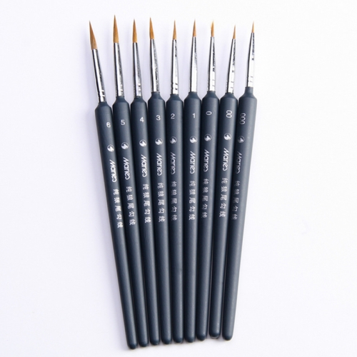 

9 PCS / Set Art Supplies Weasel Hair Brush Watercolor Hook Line Brush Depict the Edge Pen Oil Painting Pen