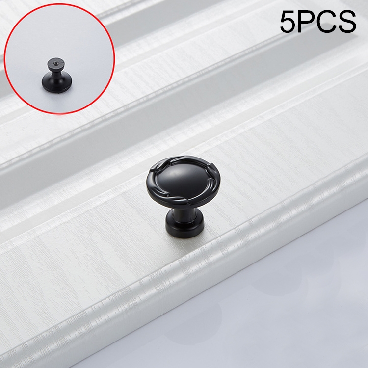 

5 PCS 6510-Single Matte Black Drawer Cabinet Door Single Grain Single Processor Handle