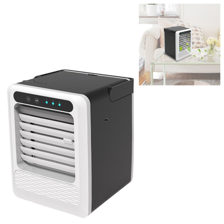 

Portable Mini USB Charging TV Air Conditioner Desktop Electric Fan Air Cooler (Black)