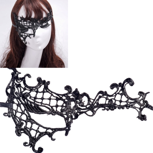 

Halloween Masquerade Party Dance Sexy Lady Semi-eyed Face Lace Mask(Black)