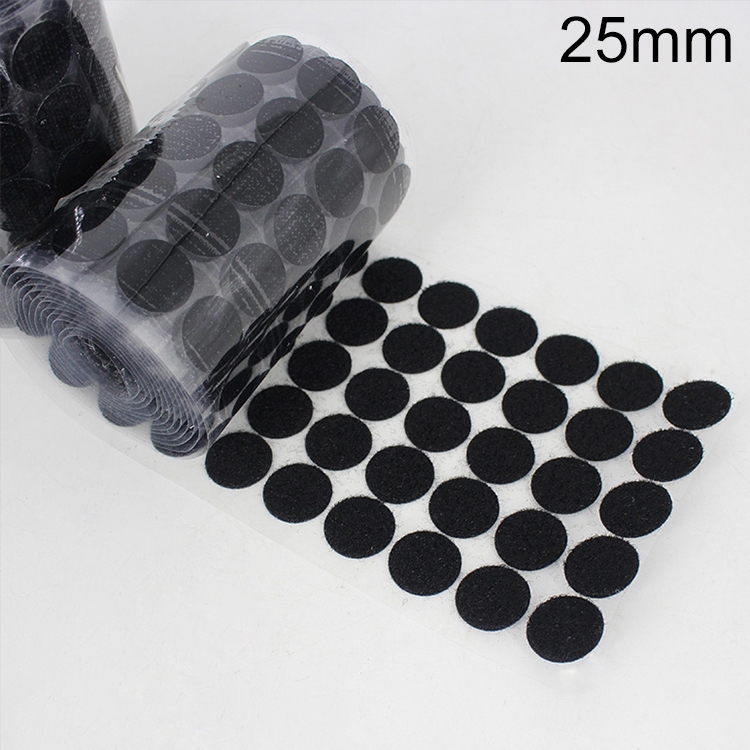

1000 PCS 25mm Round Nylon Adhesive(Black)