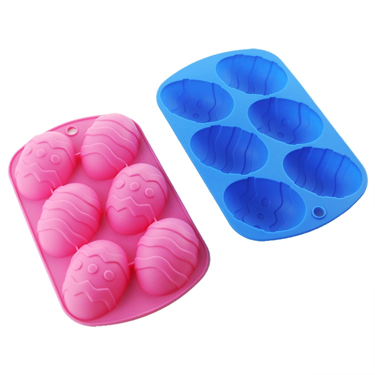 

2 PCS Easter Egg Shape Silica Gel Cake Mould Household Baking Tools