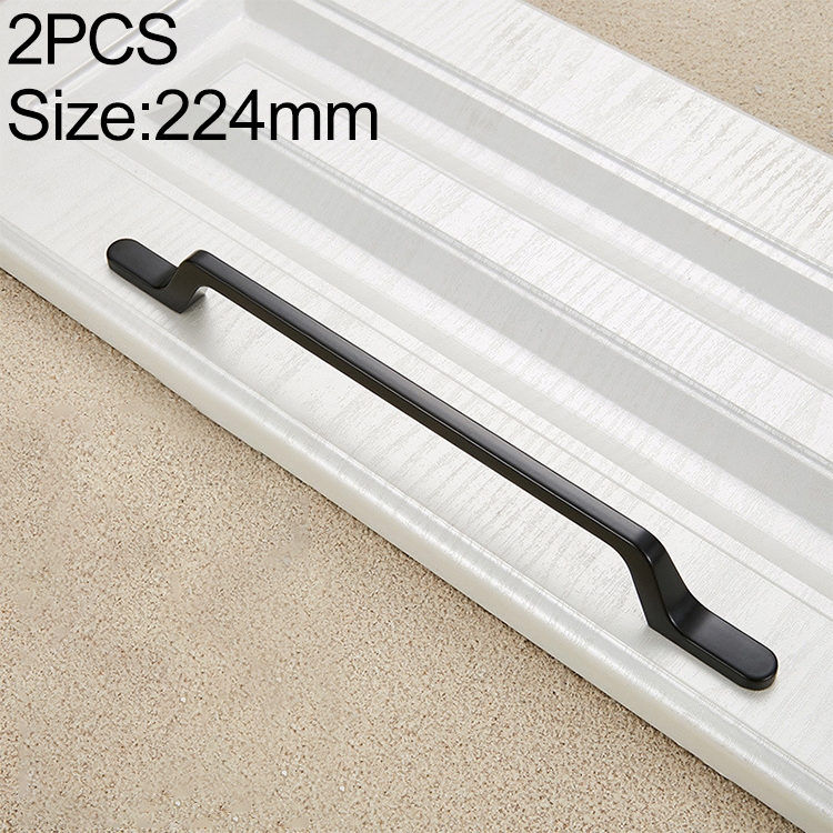 

2 PCS 9008_224 Simple Black Drawer Cabinet Handle