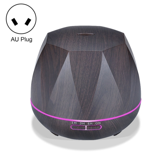 

Diamond Wood Grain Remote Control Ultrasonic Humidifier Aromatherapy Machine with LED Lights, Capacity: 400mL, AU Plug (Dark Wood Color)