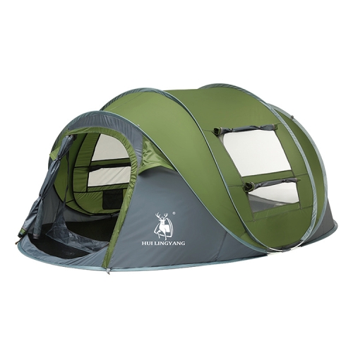 

HUILINGYANG Outdoor Camping Automatic Tent 2-3 People Quickly Open Tent, Size: 280x200x120cm (Green)