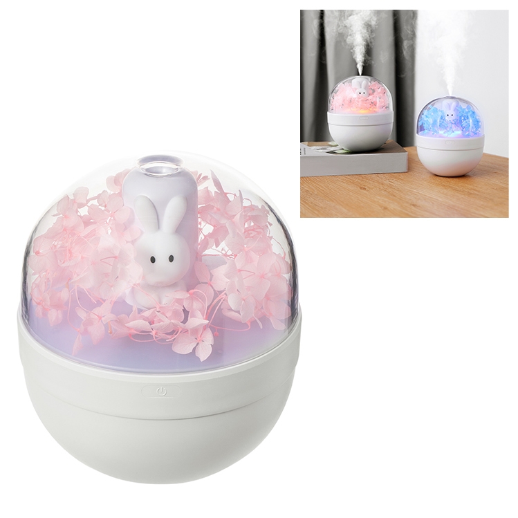 

Immortal Flower Design Honey Rabbit Night Light Atomized Humidifier Air Moisturizing Machine, Capacity: 220mL(Pink)