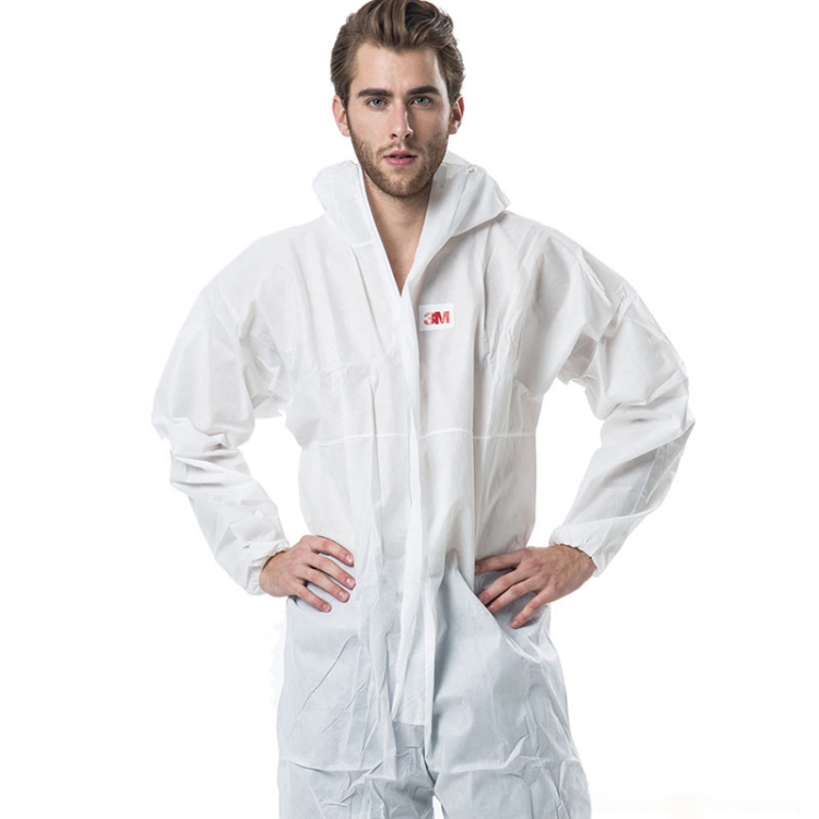 

3M 4515 One-piece White Anti-static Anti-chemical Dustproof Sandblasting Suit with Cap, Size: XL