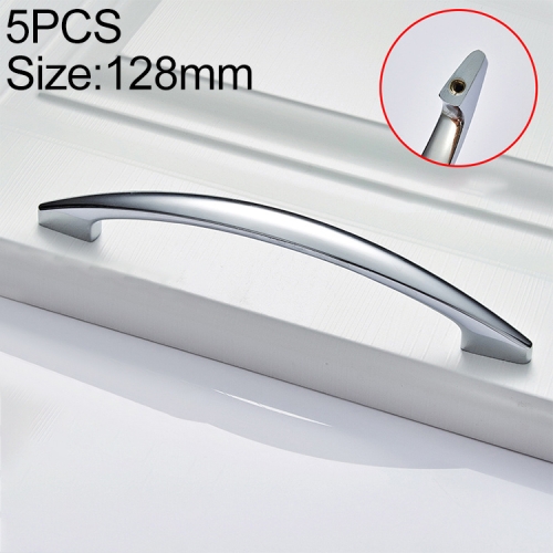 

5 PCS 4027-128 Bright Chrome Drawer Cabinet Door Modern Simple American Style Handle