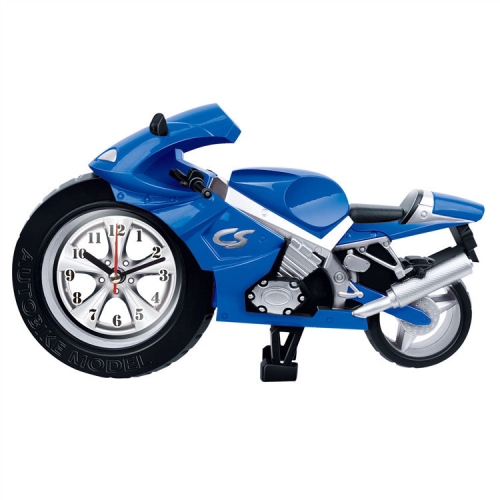 

Creative Artistic Motorcycle Alarm Clock Desk Clock Model for Household Shelf Decorations (Blue)
