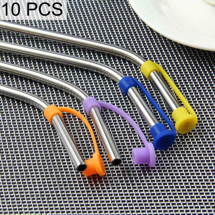 

10 PCS Stainless Steel Straw Dust Plug, Random Color Delivery