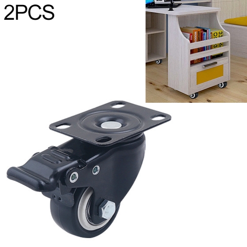 

2 PCS 1.5 inch Furniture Cabinet Coffee Table Silent Universal Brake Wheel