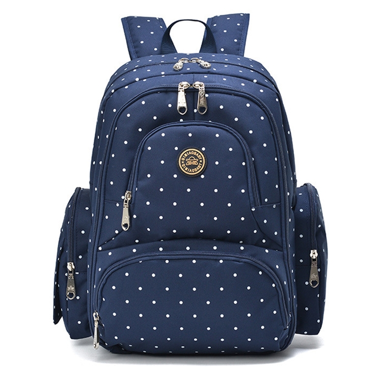

Fashion Travel Multifunctional Mother Shoulder Bag Maternity Mummy Nappy Backpack, Size: 18*30*43cm (Dark Blue Dot)