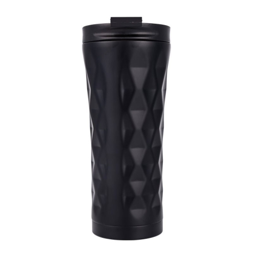 

500ml Irregular Double Layer 304 Stainless Steel Thermos Cup (Black)