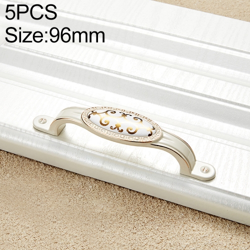 

5 PCS 5008-96 Ivory White Cross Gold Cabinet Drawer Zinc Alloy Ivory White Jade Handle