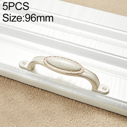 

5 PCS 5008-96 Ivory White Crack Cabinet Drawer Zinc Alloy Ivory White Jade Handle