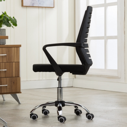 

Home Leisure Computer Chair Office Staff Conference Chair Black Frame Lifting Steel Foot (Black)