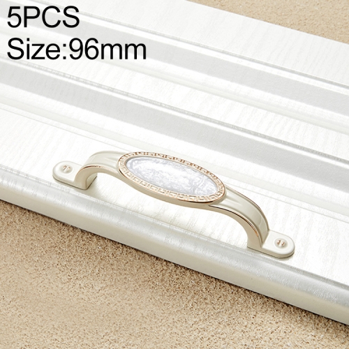 

5 PCS 5008-96 Ivory White Pearlescent Jade Cabinet Drawer Zinc Alloy Ivory White Jade Handle