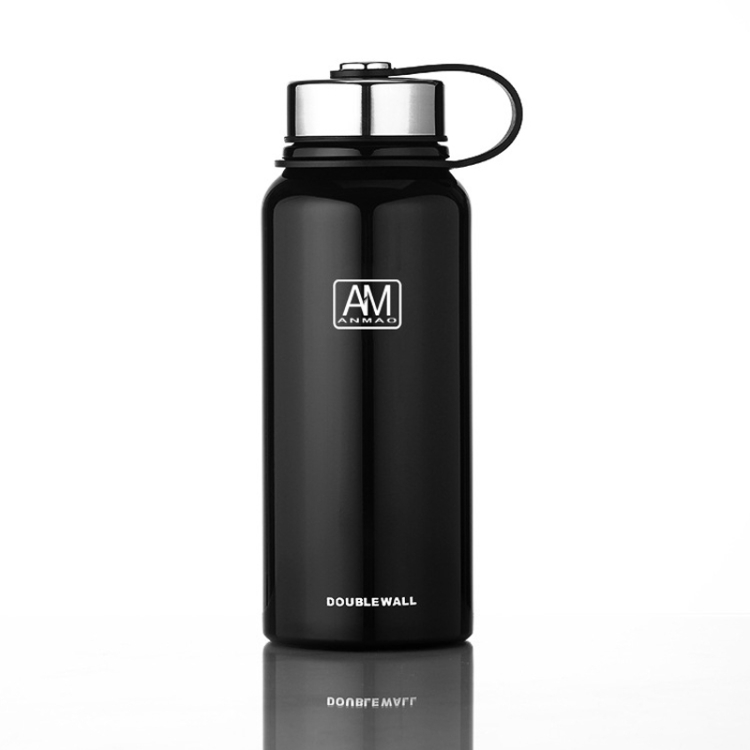 

610ml Outdoor Vacuum Stainless Steel Heat Insulation Cup Portable Large Capacity Sports Bottle(Black)
