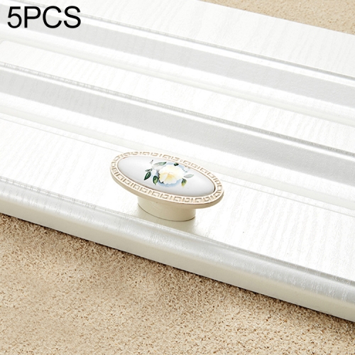 

5 PCS 5008-single Ivory White White Peony Cabinet Drawer Zinc Alloy Ivory White Jade Handle