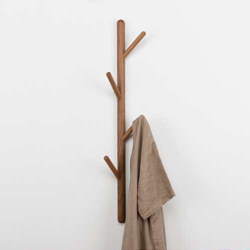 

Creative Tree-shaped Solid Wood Hatstand Clothes Hanging Rack,Size: 75x3cm, Black Walnut