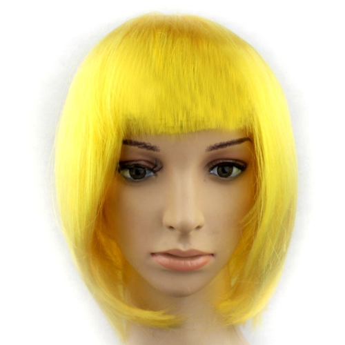 

Party Cosplay Headwear Straight Short PET Wigs For Female(Dark Gold)