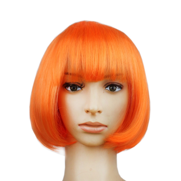 

Party Cosplay Headwear Straight Short PET Wigs For Female(Orange)