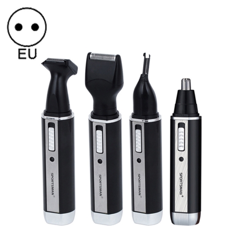 

SPORTSMAN Four-in-one Rechargeable Ear Nose Trimmer Electric Shaver Beard Face Eyebrows Hair Trimmer For Men, EU Plug(Black, 220V)