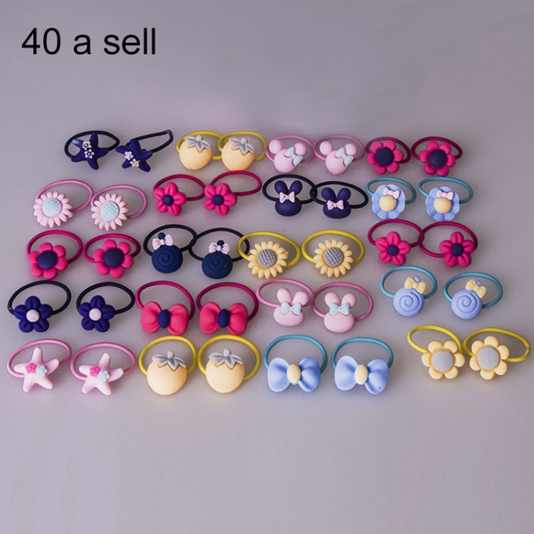 

40pcs Cute Lovely Girls Kids Rubber Band Hair Tie(Colour)