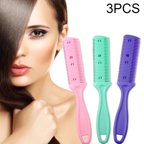

10 PCS Hair Tools Double-sided Knife Hair Comb Hair Bangs Trimmer Thinning Device Hair Clipper, Random Color Delivery