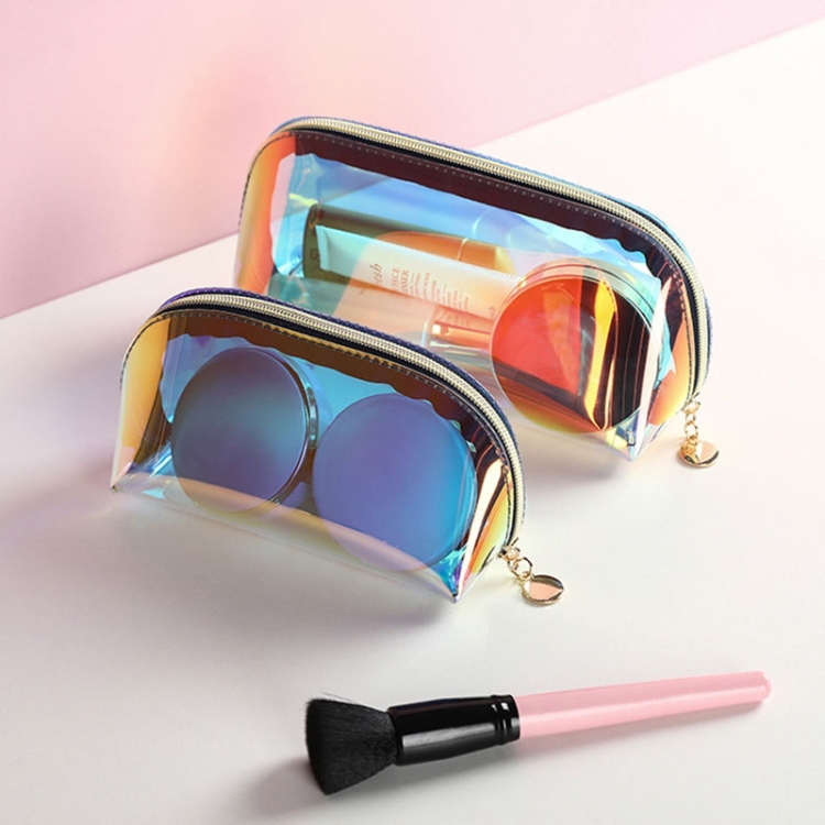 

BUBM LSHZ-A Portable Laser Transparent Waterproof Storage Bag Cosmetic Bag, Size:17x7x10cm