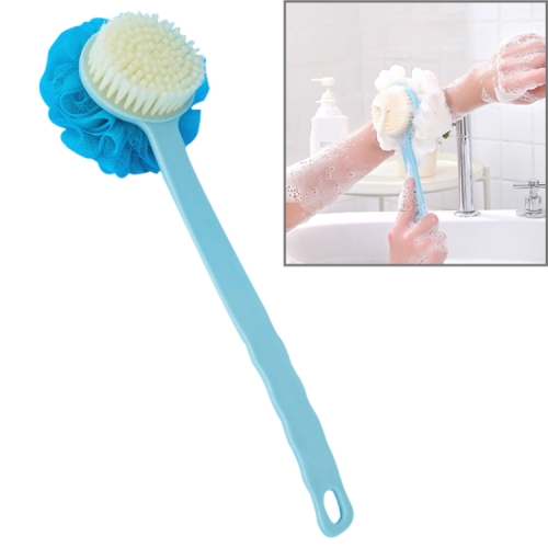 

2 In 1 Multi-function Soft Hair Long Handle Bath Ball Body Brush (Blue)