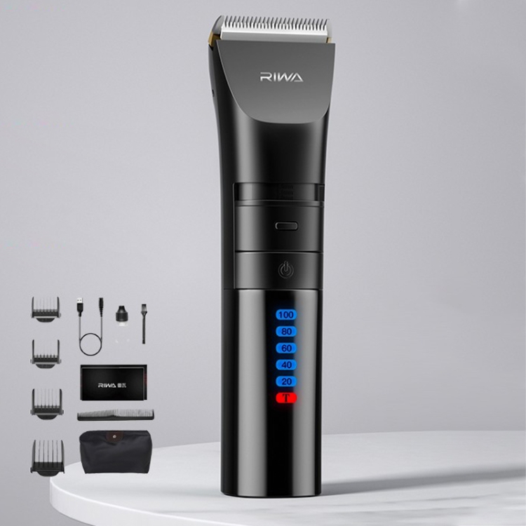 

Original Xiaomi Youpin RIWA Electric Hair Clipper RE-6110 Full Body Washing Rechargeable Variable Speed Hair Trimmer(Black)