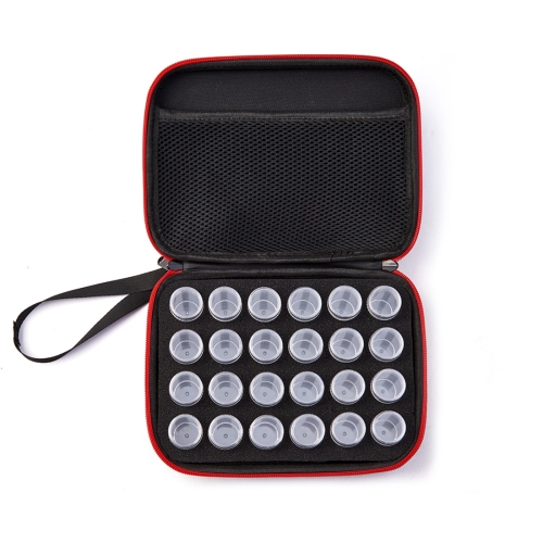 

24 Bottles Diamond Painting Accessories Container Storage Bag Box Carry Case Diamond Embroidery Tools Handbag, with Bottles