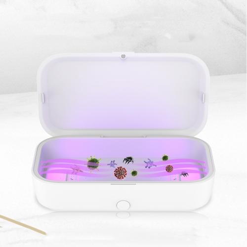 

RQW-168 10W Wireless Charging Sterilization Box Smartphone Sterilizer UV Light Disinfection Cleaning Box(White)