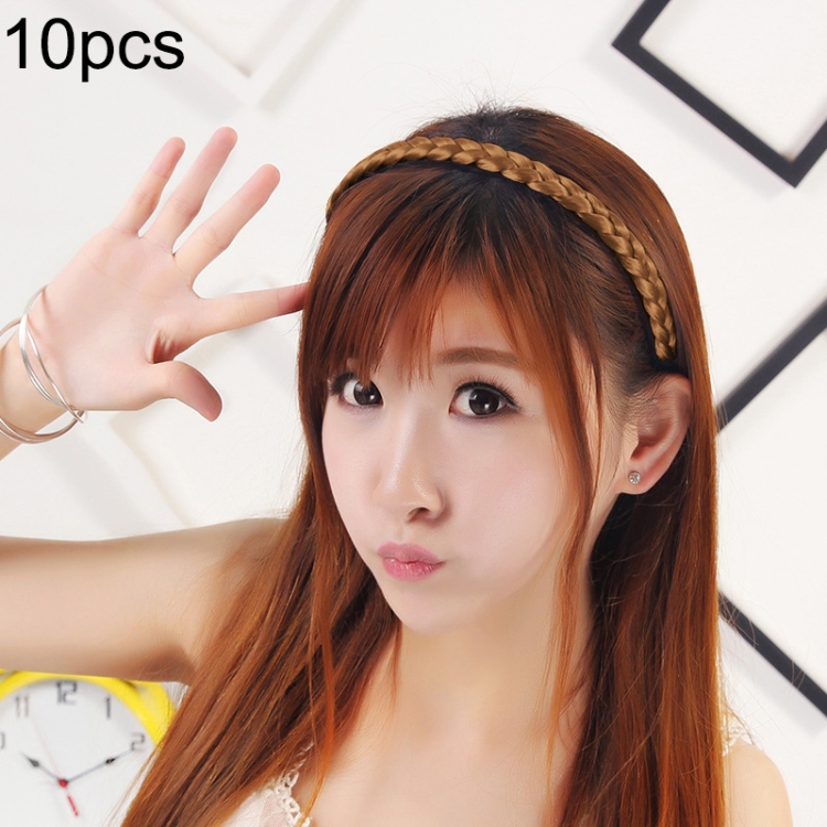 

10 PCS Wig Twist Braid Jewelry Headband Hair Buckle (Light Yellow)