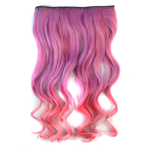 

One-piece Seamless Hair Extension Piece Color Gradient Large Wave Long Curling Clip Type Hairpiece