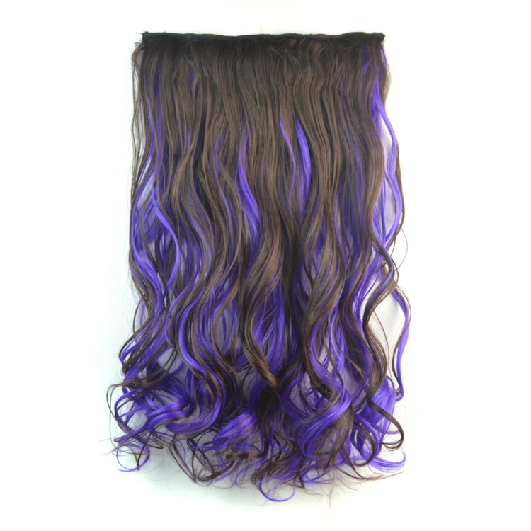 

One-piece Seamless Hair Extension Piece Color Gradient Large Wave Long Curling Clip Type Hairpiece